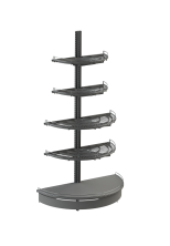 Стеллаж торцевой полукруглый с сетчатыми полками